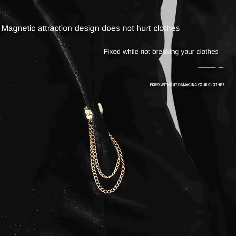 6 Stück Multifunktionale Magnetische Kleidungsclips mit Kette, Metallknöpfe, Clip für Kleidung, Schals, Hosenbeine, Manschettenbefestigung, Magnetnadel – Detail 7