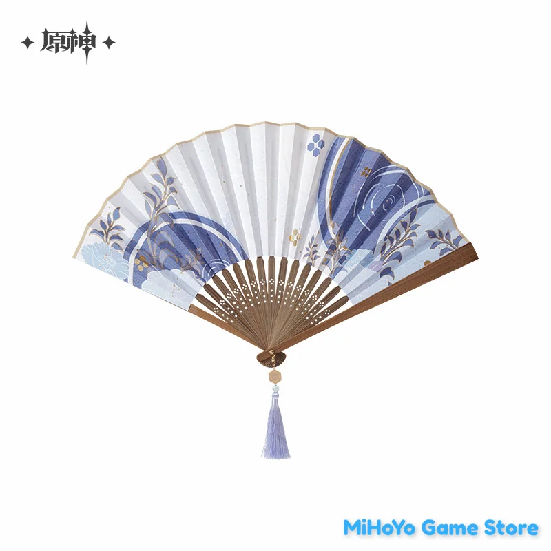 

【 Original 】Cosplay Kamisato Ayato Fan MiHoYo Genshin Impact Fan Ayato Theme Impression Serie Golden Silk Folding Fan Gifts