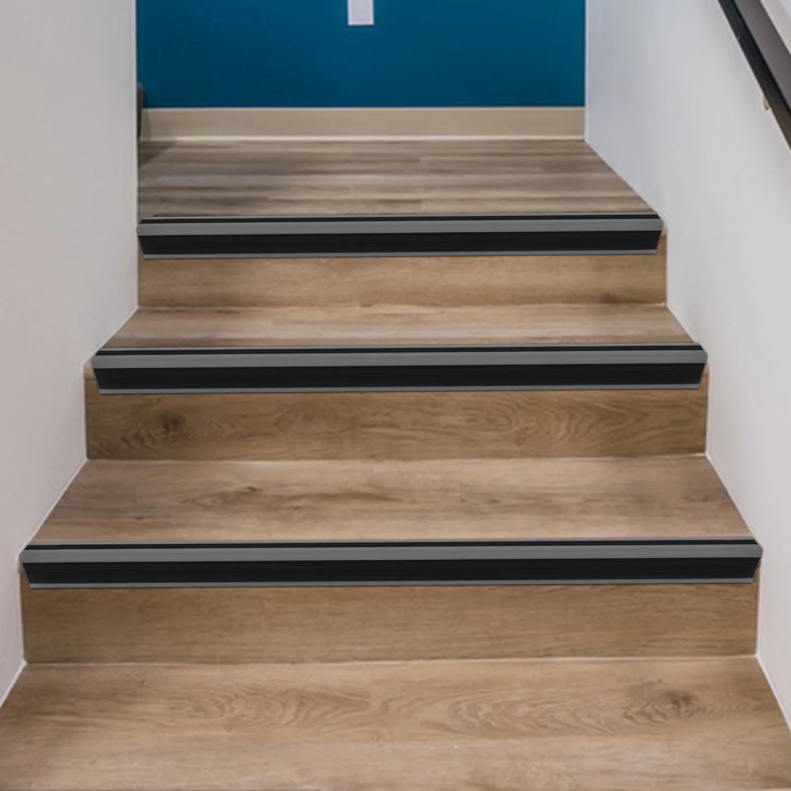1 Roll Heavy-Duty PVC Stair Nose Strip Stair Edging Protects Steps Against Slips Impacts Staircase Edge Trim Non-Slip Tape