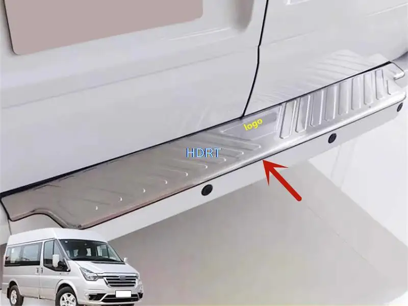 Car Style Rear Trunk Bumper Protector Boot Plate Cover Guard Trim Protector Decoration Accessories For Ford Transit Pro 2019 +