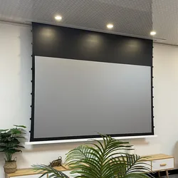 T4HALR-16:9-Premium Built In Recessed Ceilling Tab Tensioned Motorized Projection Screen