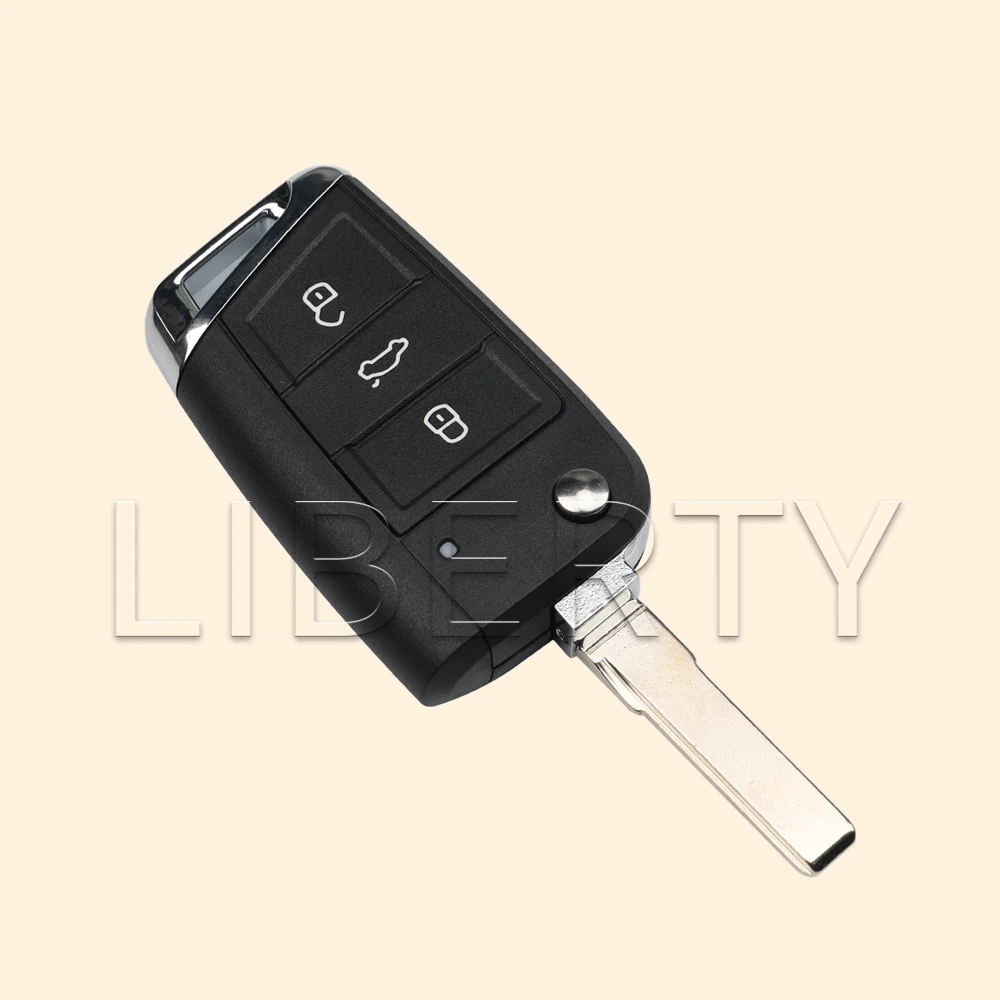 Clé de voiture télécommandée pliable semi-intelligente Ly pour VW Seat Golf 7 MK7 Tiguan Touran Polo pour Skoda Octavia A7, 433 MHz, puce MQB48