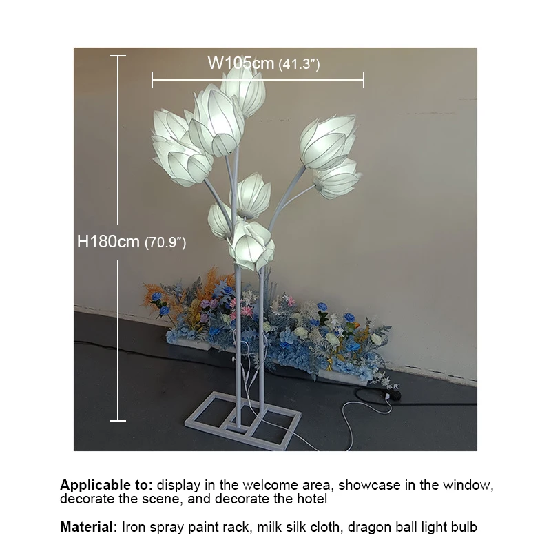 Ligplaats Moderne Yulan Bloem Bruiloft Roadlight Led Licht Voor Feest Podium Weg Feestelijke Sfeer Achtergronddecoratie