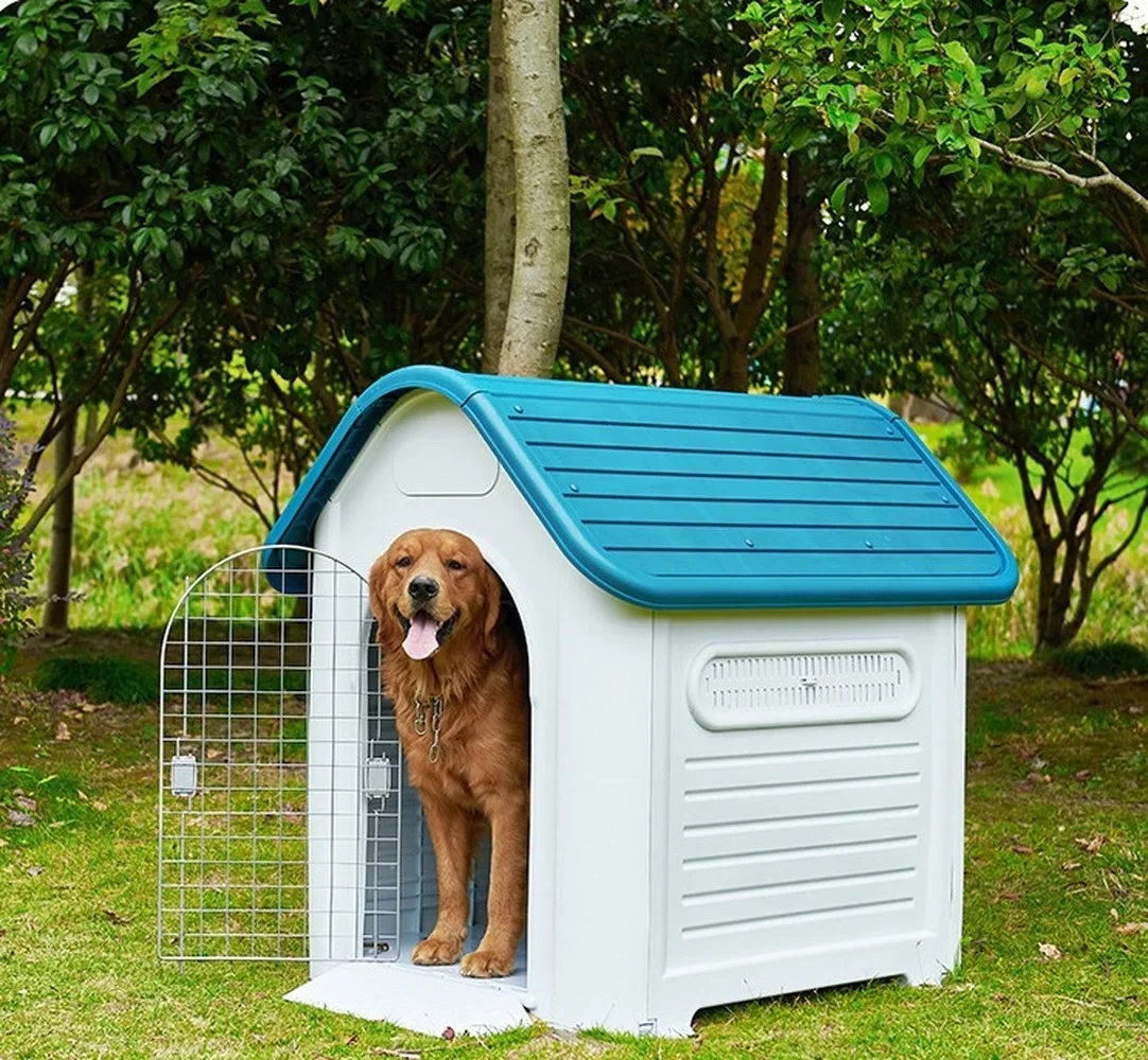 Plastic Pet Kennel Outdoor Rainproof Dog Cage Winter Windproof Medium Dog House Indoor Puppy Villa Cat House