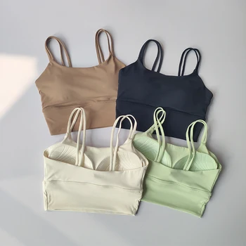 Reggiseno sportivo integrato con reggicalze, reggiseno stile gilet di bellezza ammortizzante da donna, tuta da yoga per pilates da corsa