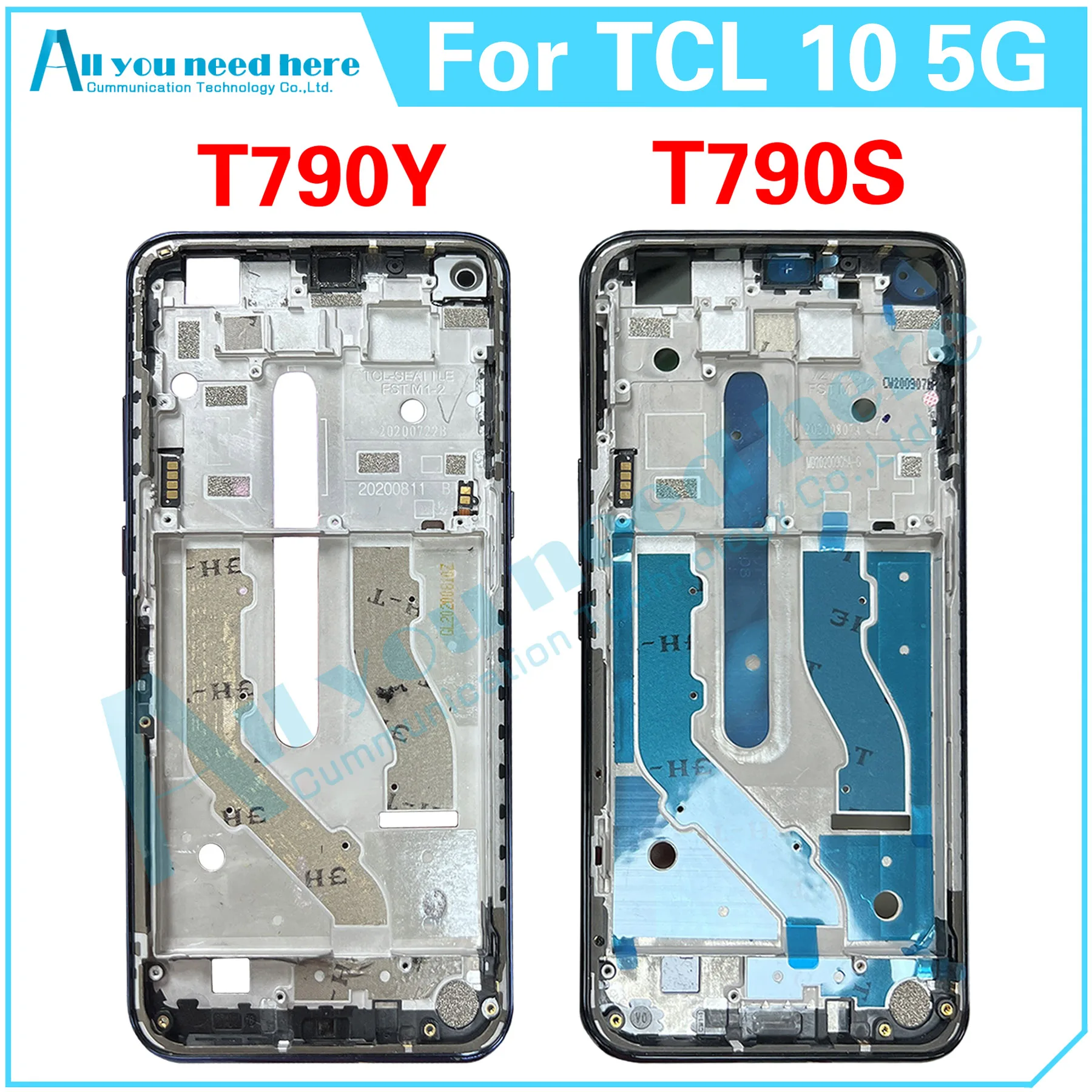 

For TCL 10 5G T790 T790S T790Y Middle Frame Plate Housing Board LCD Support Mid Faceplate Bezel Front Frame Repair Parts