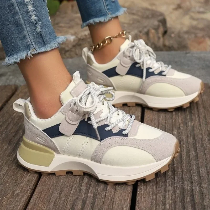 Mixed Colors Lace Up Women\'s Vulcanize Shoes 2024 Hot Sale Shoes for Women Outdoor Women Sneakers Ladies Casual Sport Shoes