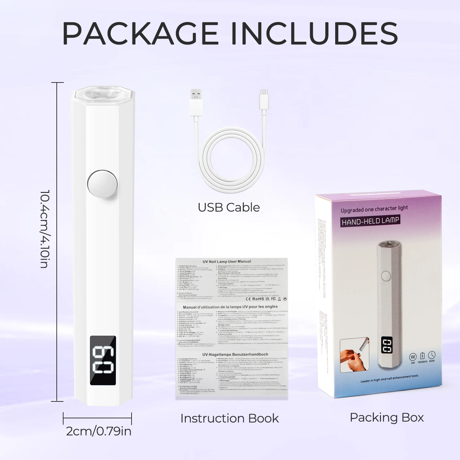 Handheld nageldrogerlamp UV-lamp 3W golflengte 395nm 405nm Professionele nagellampdroger Sneldrogende manicurelamp voor nagelkunst