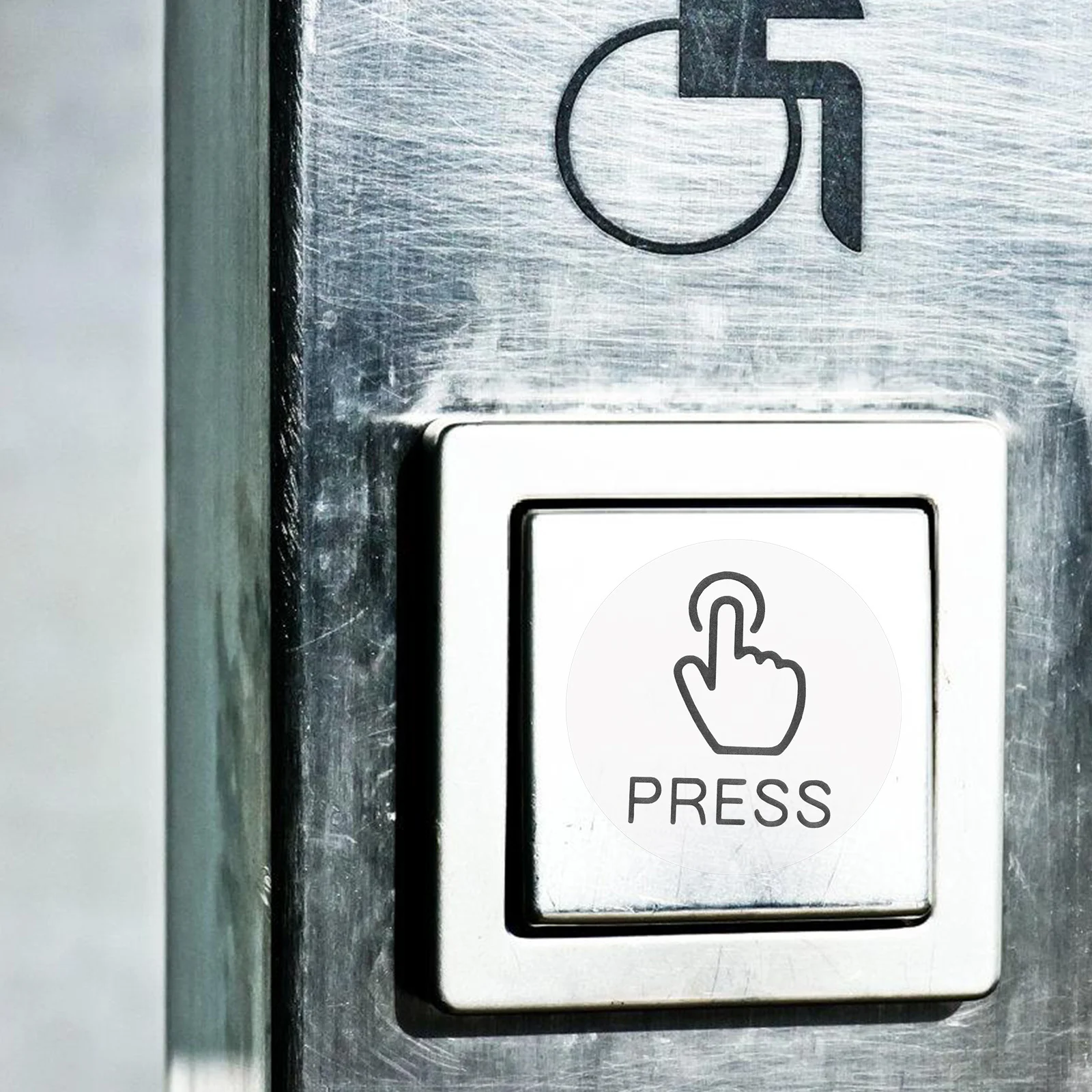 

24Pcs PVC Door Switch Press Stickers Button Label Reminder Signs Self-Adhesive for Office Home Door Switch Decals