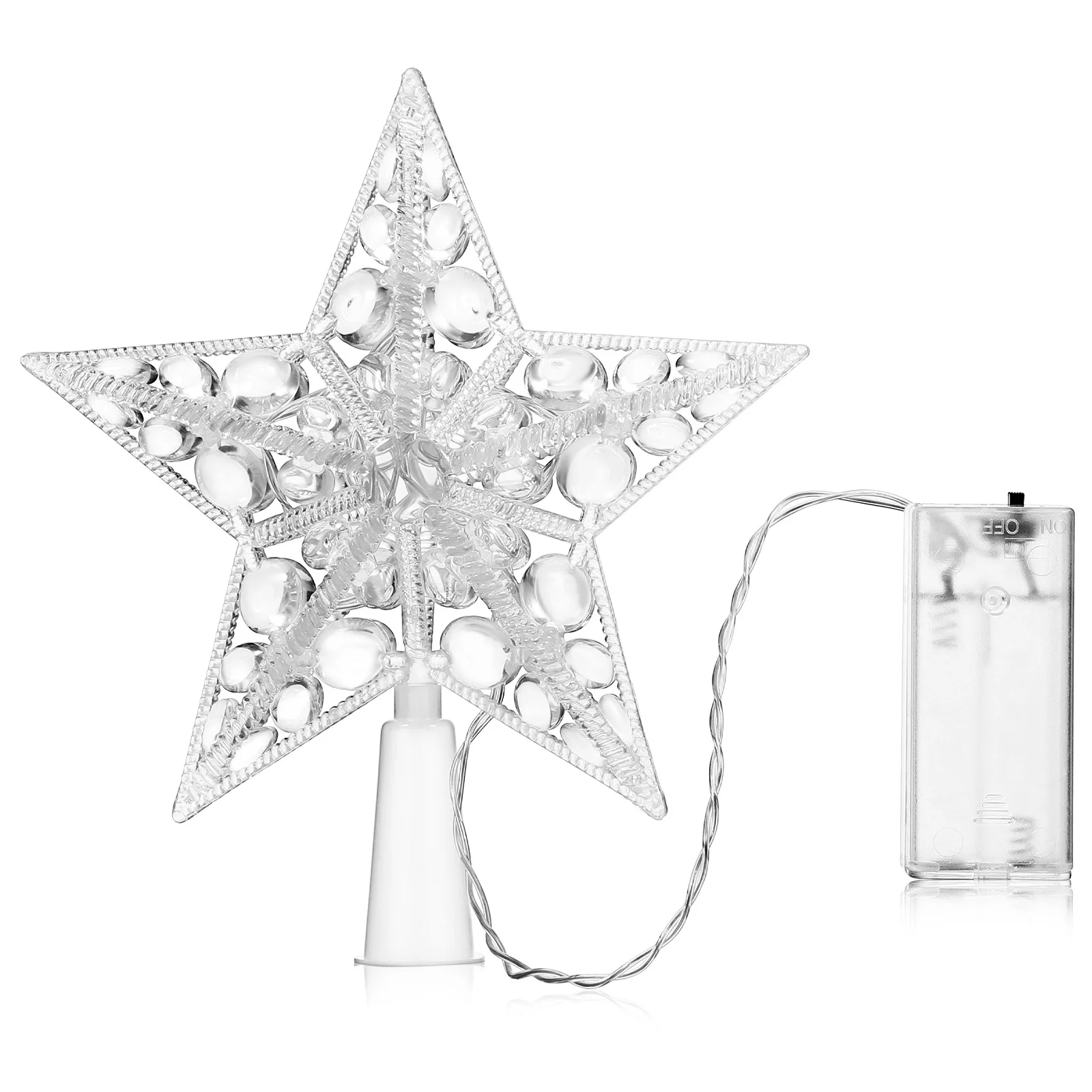 

1pc Led Christmas Tree Topper Star Light Xmas Treetop Decoration For Holiday Party Wedding Birthday Carnival Festive Adornment