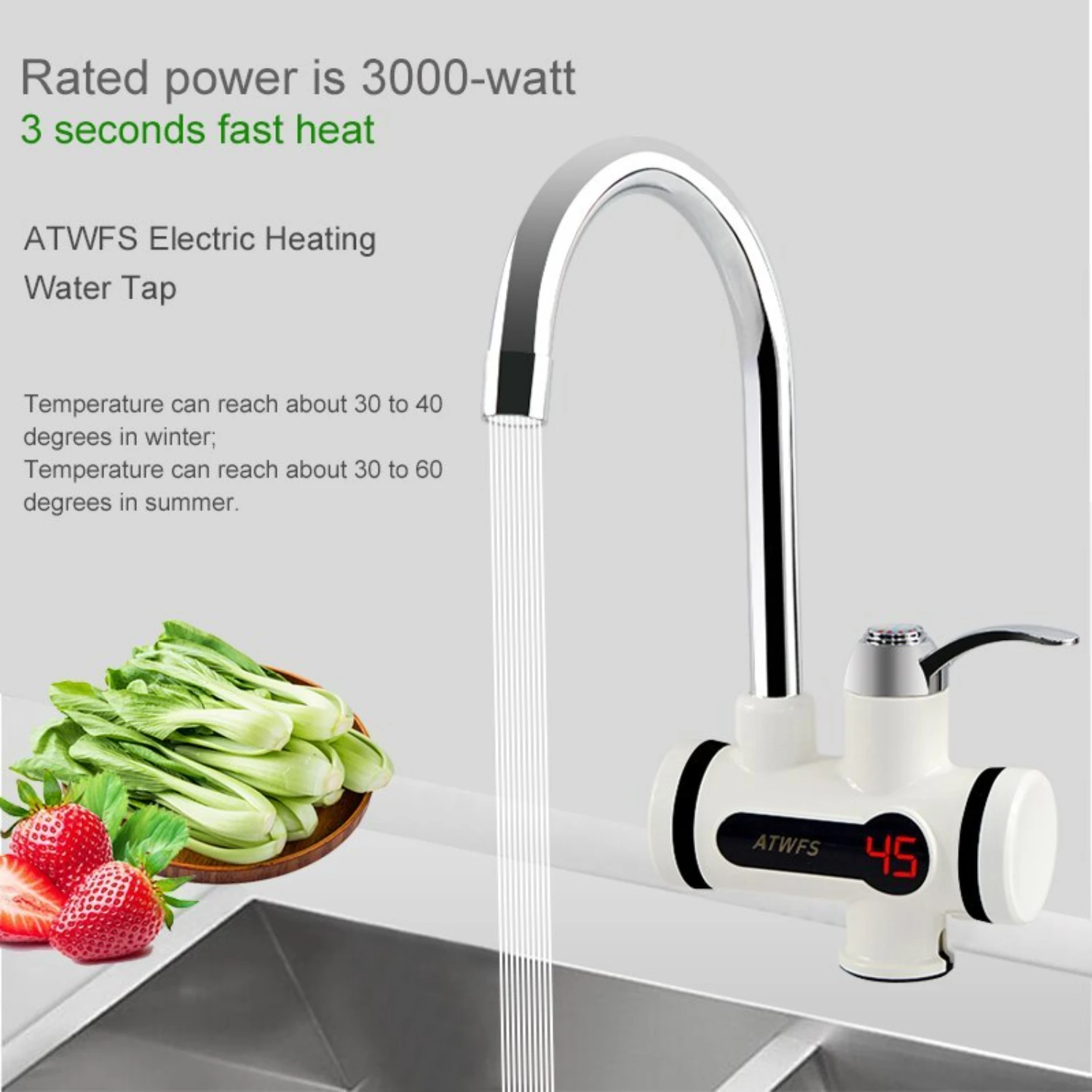 

Efficient, durable tankless hot water heater with instant cold heating option - the perfect solution for your kitchen faucet, me