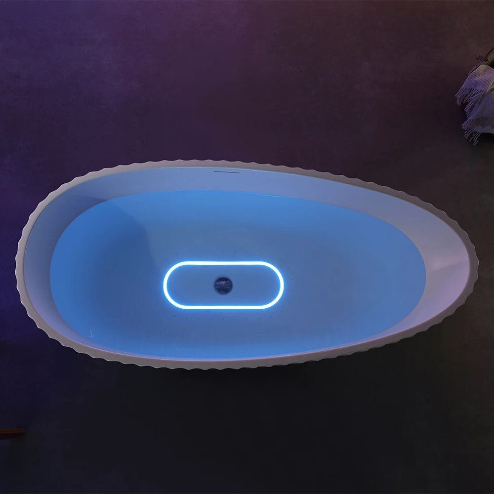 

OEM Custom Made Modern FreeStanding Bathtub Design Acrylic Bathroom Tub with LED Light