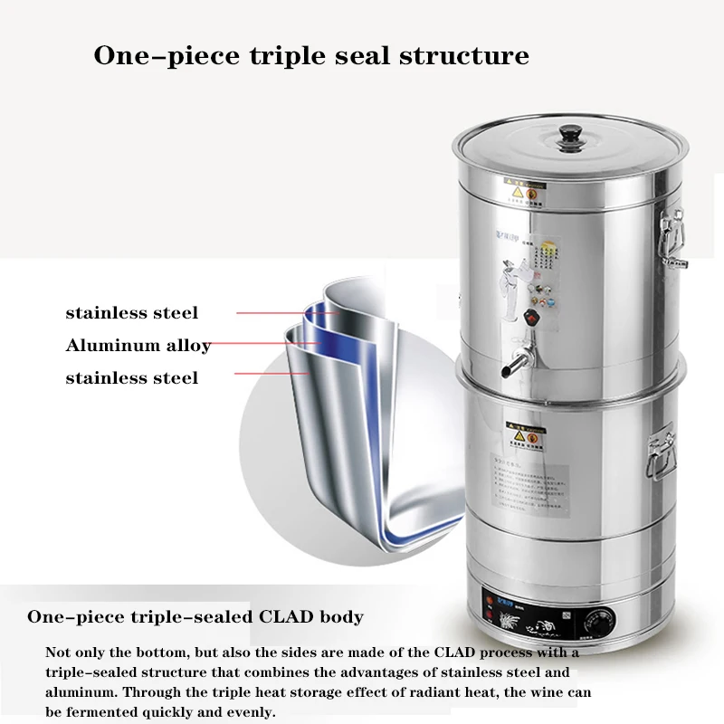 상업용 와인 제조 기계, 양조장 항온 발효 양조 기계, 15L, 220V, 2500W