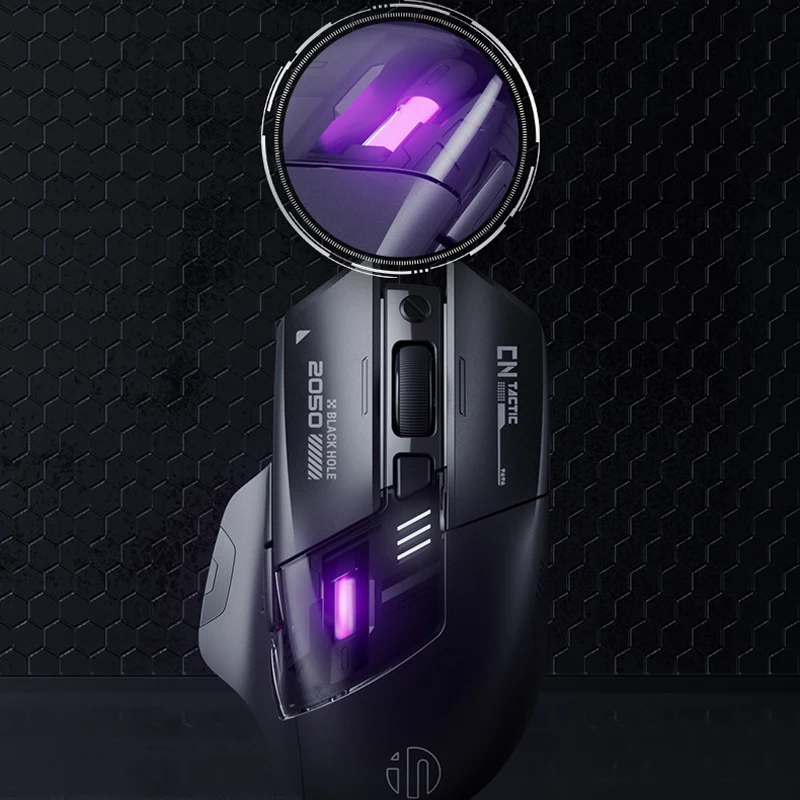 Inphic A9 PRO MAX Novo mouse para jogos com fio/sem fio/bluetooth de três modos, taxa de retorno de 1000 Hz, mouse sem fio de 12800 DPI