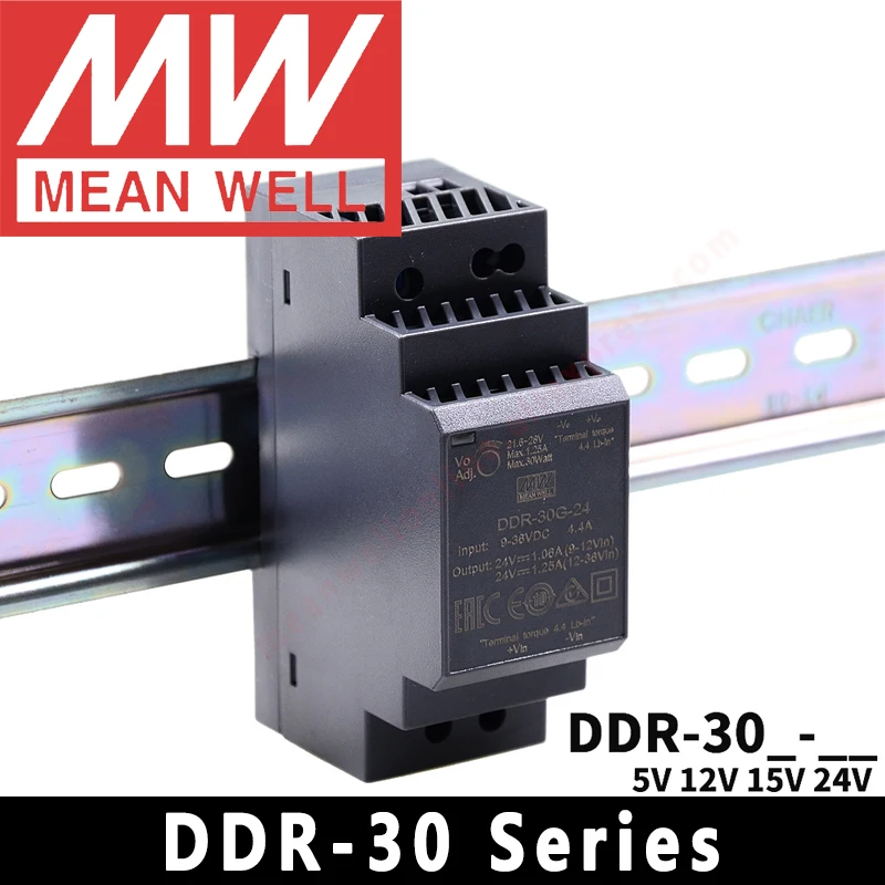 

Mean Well DDR-30G/30L-5/12/15/24 Din Rail 18-75VDC/9-36VDC Input 30W DC/DC Converter meanwell DC/DC Power Supply