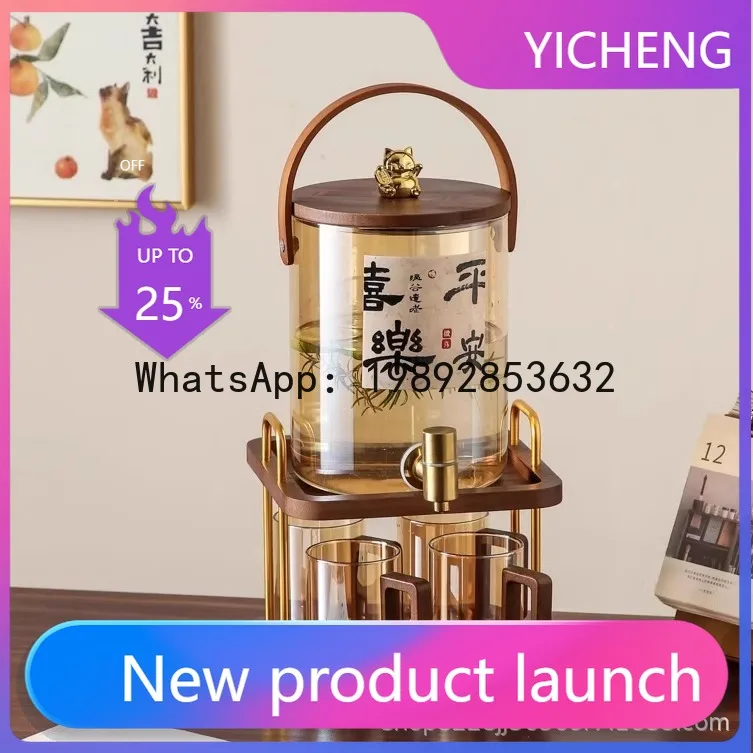 

Hys cold water kettle glass high temperature resistant for home large capacity juice bucket cold water kettle with faucet