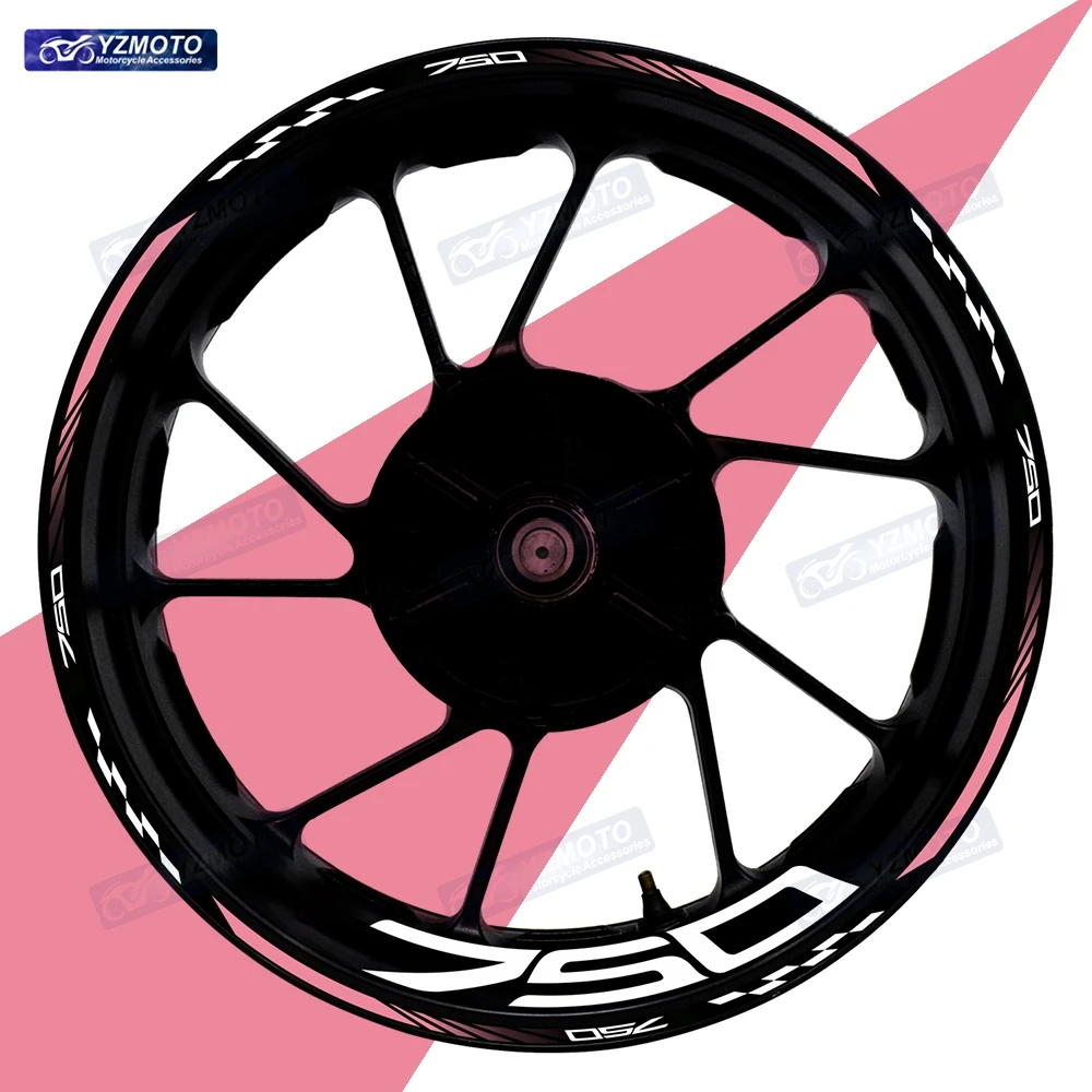 

Аксессуары для мотоциклов Z750, 17-дюймовая наклейка на переднее и заднее колесо, светоотражающая водонепроницаемая декоративная наклейка на обод втулки в полоску