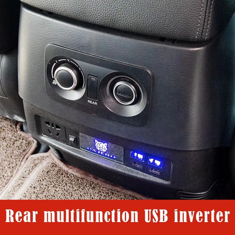 For Mitsubishi V97V93 Pajero Rear USB Charger Inverter Plug Socket Modification Pajero 4 Armrest Box USB Accessories