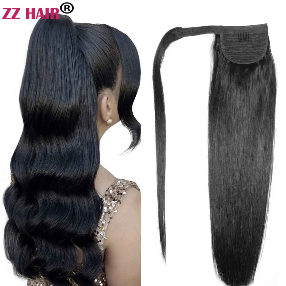zzhair-100-extensions-de-cheveux-humains-bresiliens-remy-16-26-enveloppe-magique-autour-de-la-queue-de-cheval-140g-pince-en-queue-de-cheval-stragiht