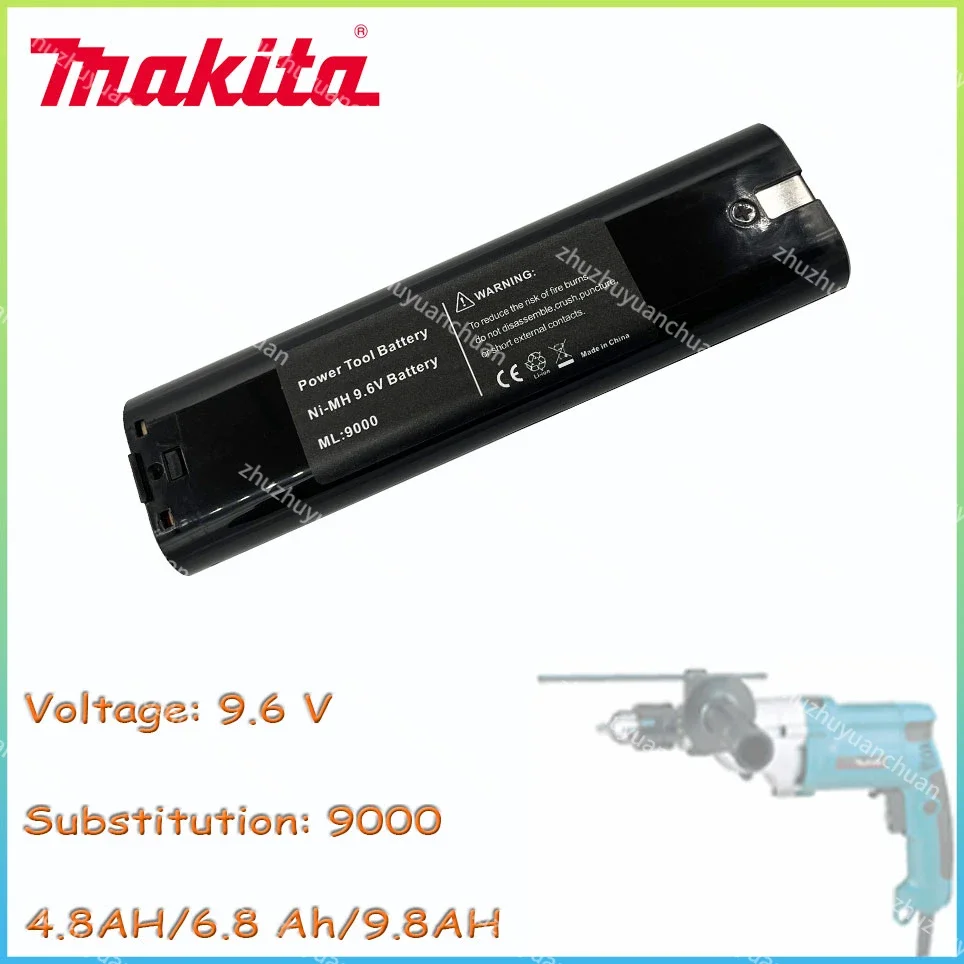 Makita 9.6V 6.8Ah NI-MH Battery for Makita 9000 9002 9033, 6095D 6096D 6093D 6012HD DA391D 5090D 4390D 5090D 8402VD ML902