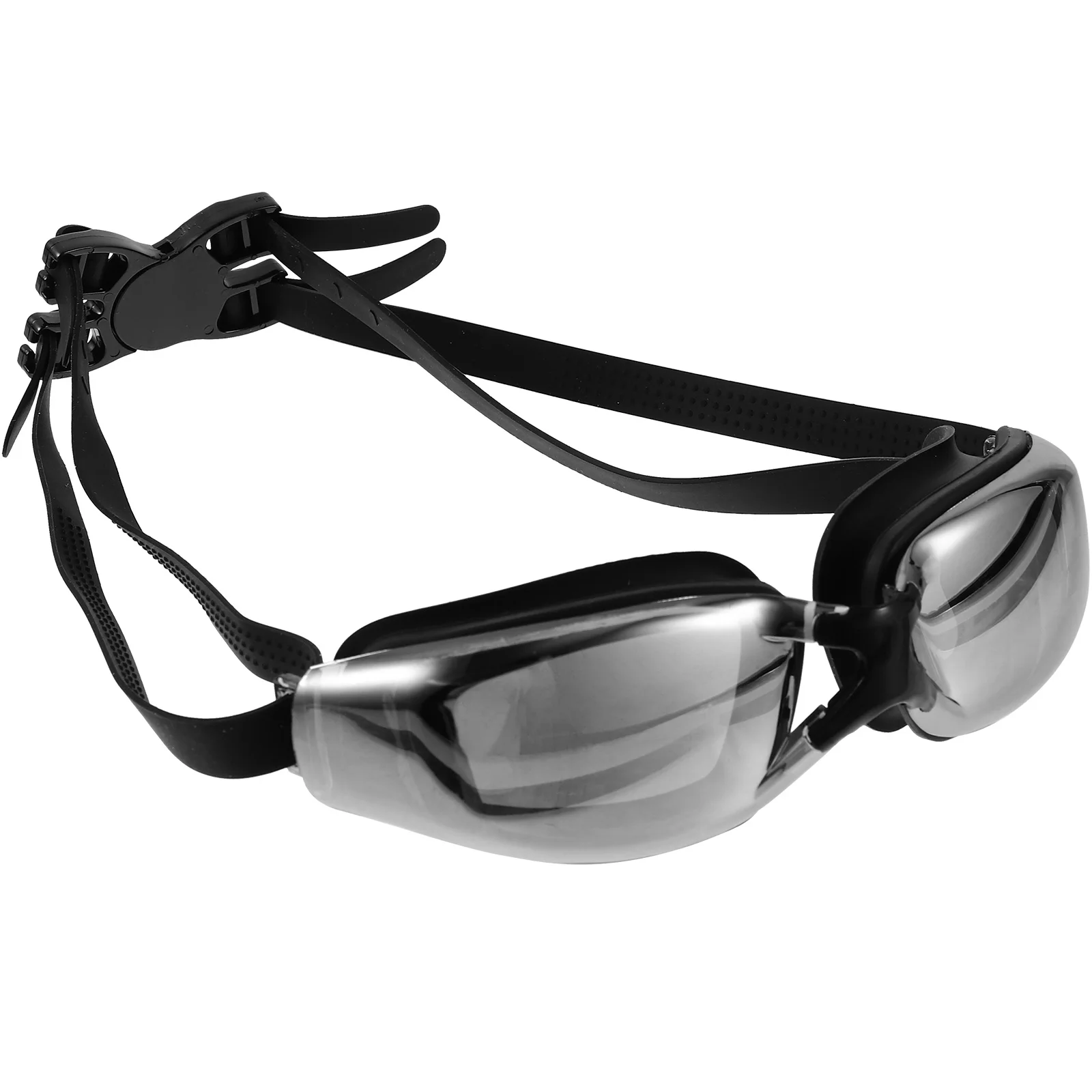 Gafas para miopía, gafas de natación galvanizadas para adultos, impermeables, negras, para piscina, baño, almacenamiento de bordes lisos portátil ligero