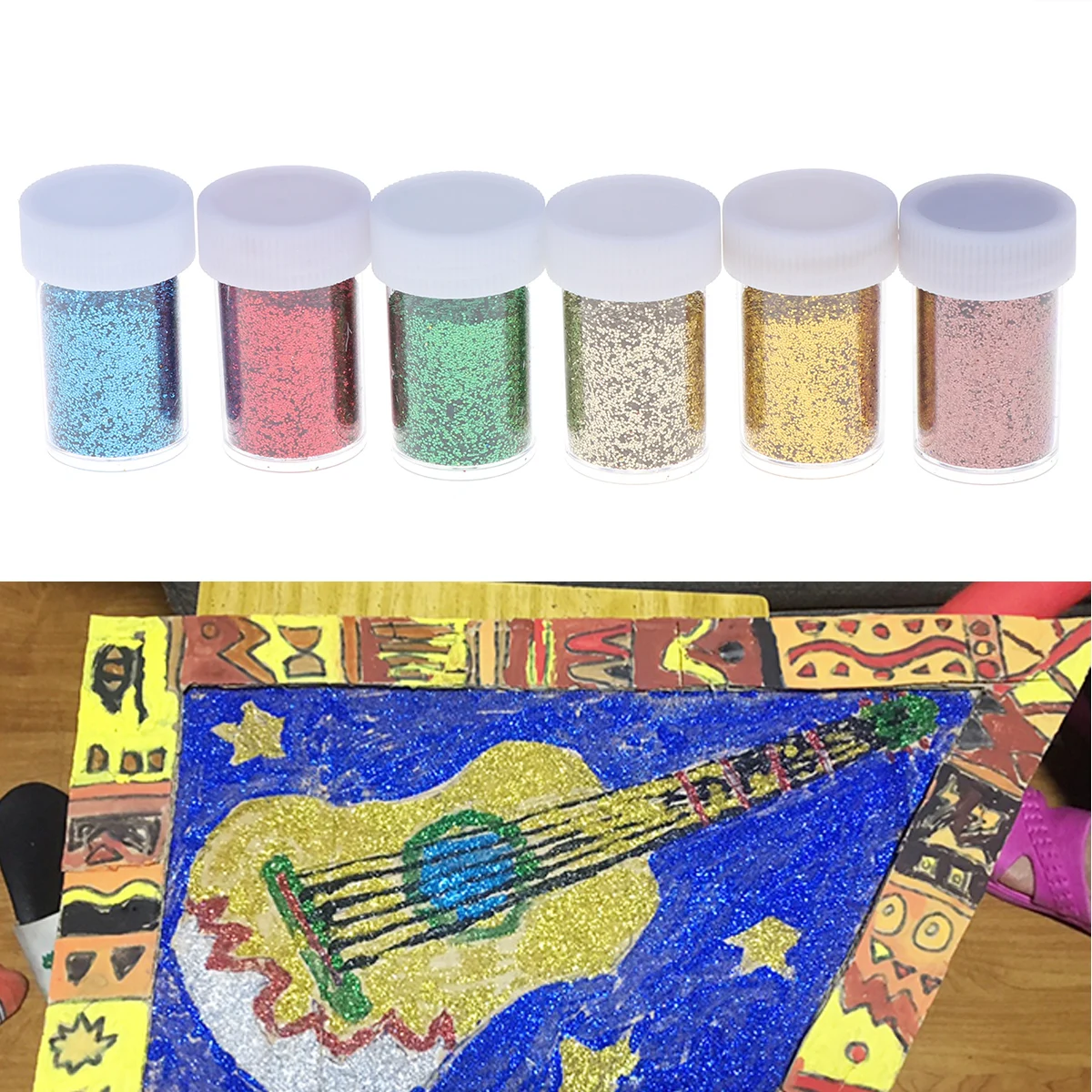 

12 Bottles Sequin Painting Gold Powder Sequins Handmade DIY Colorful Granule Shape 's Sequined