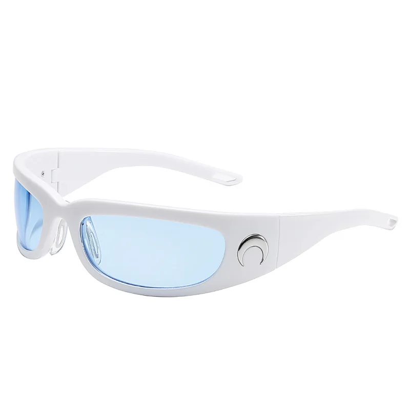 2026 New Moon Rectangular Sunglasses Women Man Vintage Outdoor Cycling Sports Hip Hop Punk Sun Glasses Y2k Glasses Goggles