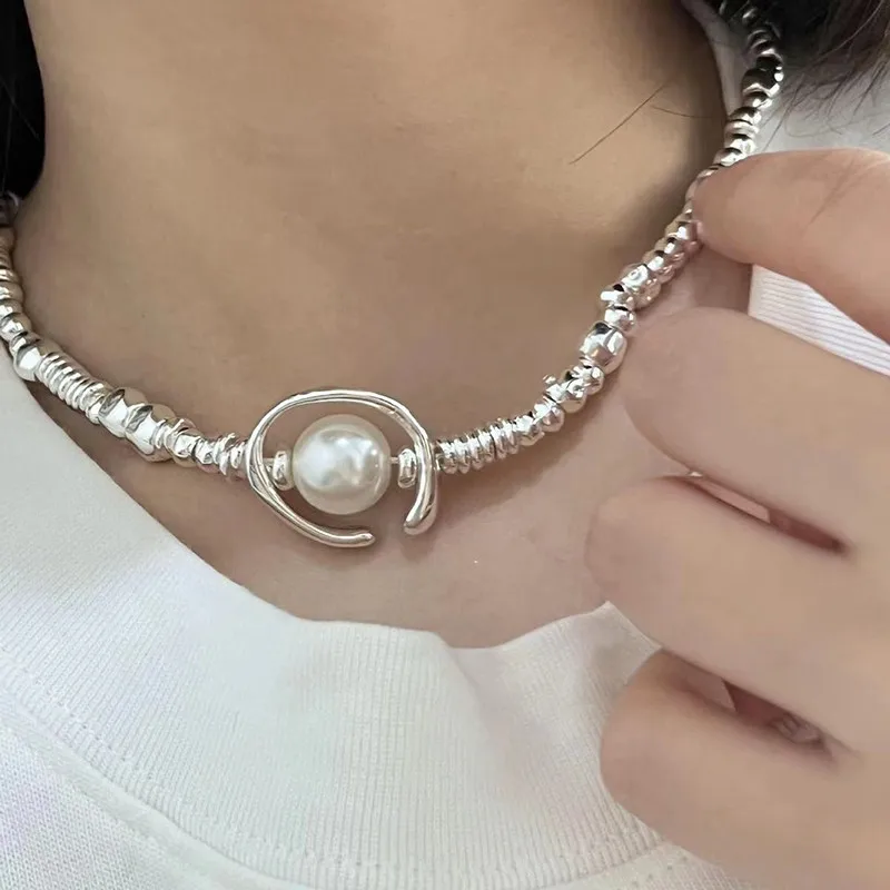 

Irregular Half Moon Pearl Splicing Necklace Bracelet