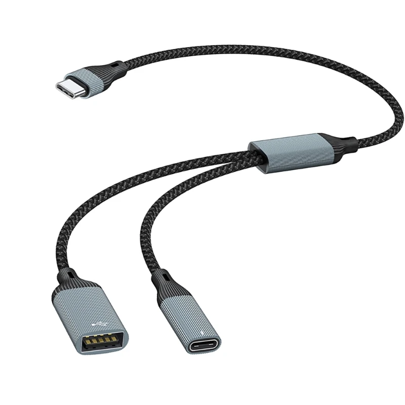 Разветвитель USB C, 60 Вт, концентраторы питания и передачи данных для ноутбуков и наушников