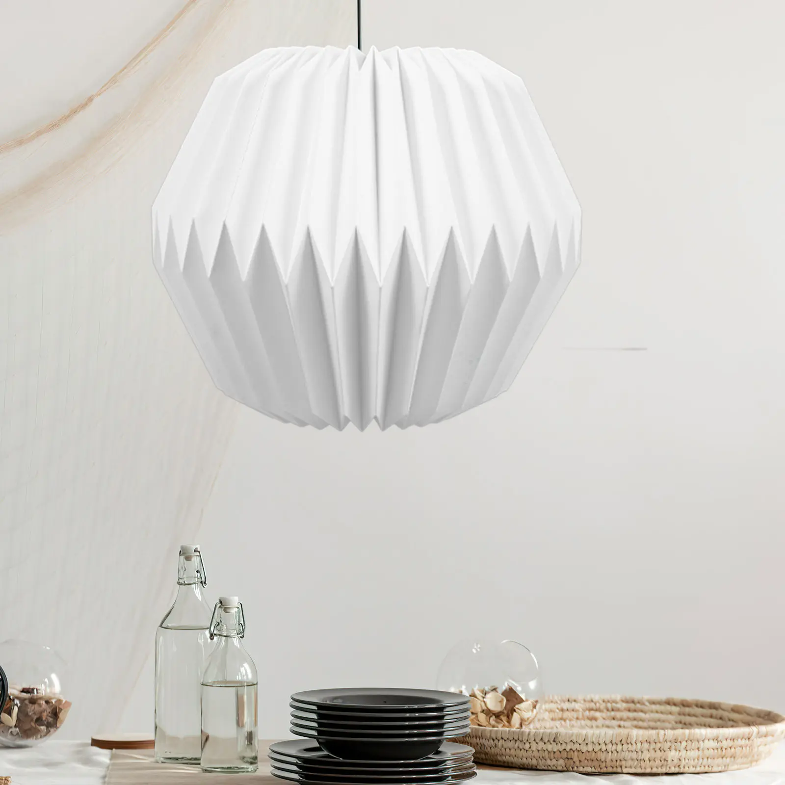 

Paper Craft Lampshade Decorative Folding Hanging Light Shade Soft Eye Protection Romantic Home Bedroom Study Lighting
