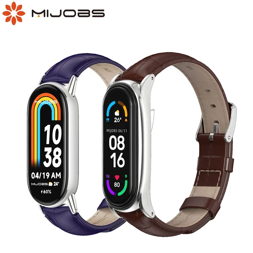 Mi Band 9 8 7 6 5 4 3 Strap Genuine Leather Band For Xiaomi Smart Band 8 Bracelet Miband 7 Watch Accessories