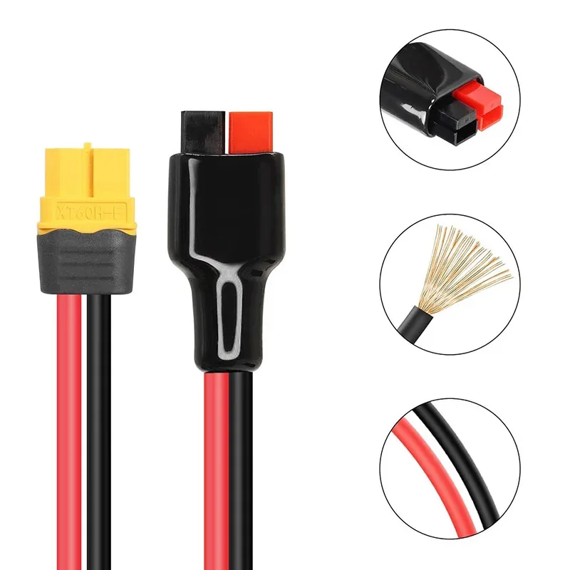Connecteur RC EC5 à XT90 Câble 12AWG, Adaptateur T Male - Femelle pour Modèles Voiture RC - Connexion Fiable et Sécurisée, Silicone Flexible, Compatible Multi - usages