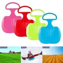 Tobogán de hierba de plástico para deportes al aire libre, trineo de nieve con mango grande, deslizador de arena, Luge, trineo de nieve para niños, tabla de esquí