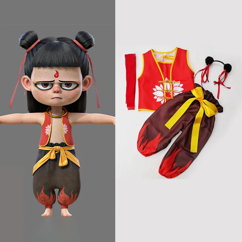 

NaZha Косплей Костюм NaZha the Monster Child Causing Turmoil in the Sea Анимация Хэллоуин Детский сад Танцевальный реквизит Полный Se...