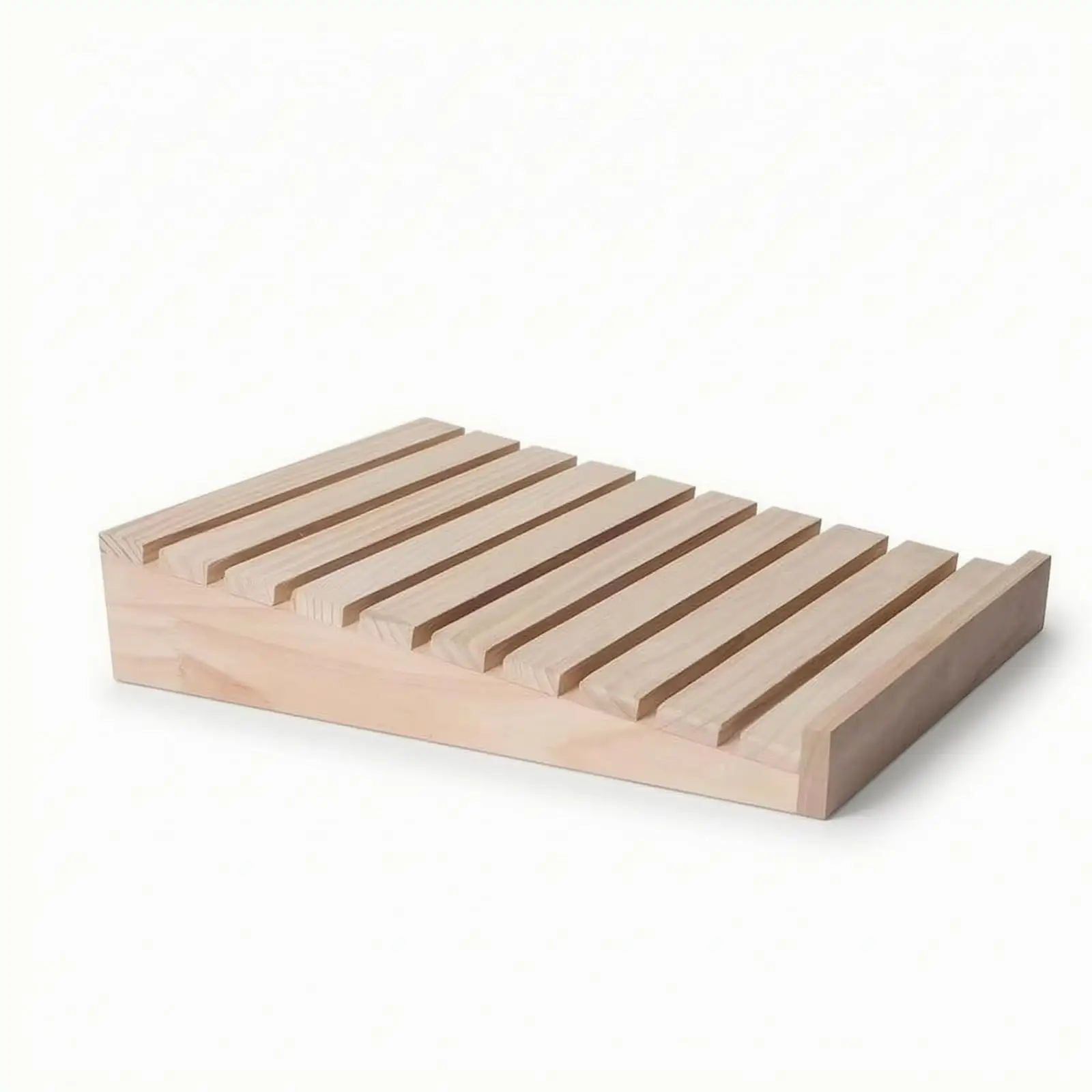 Bakery Display Tray Rustic Slatted Bread Tray Wooden Display Riser for Culinary