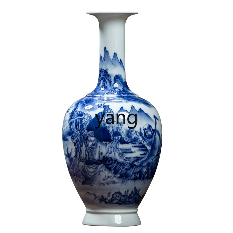 CX Chinese Style Flower Ware Wood Kiln Flower Arrangement Living Room TV Cabinet Home Decoration Ornaments