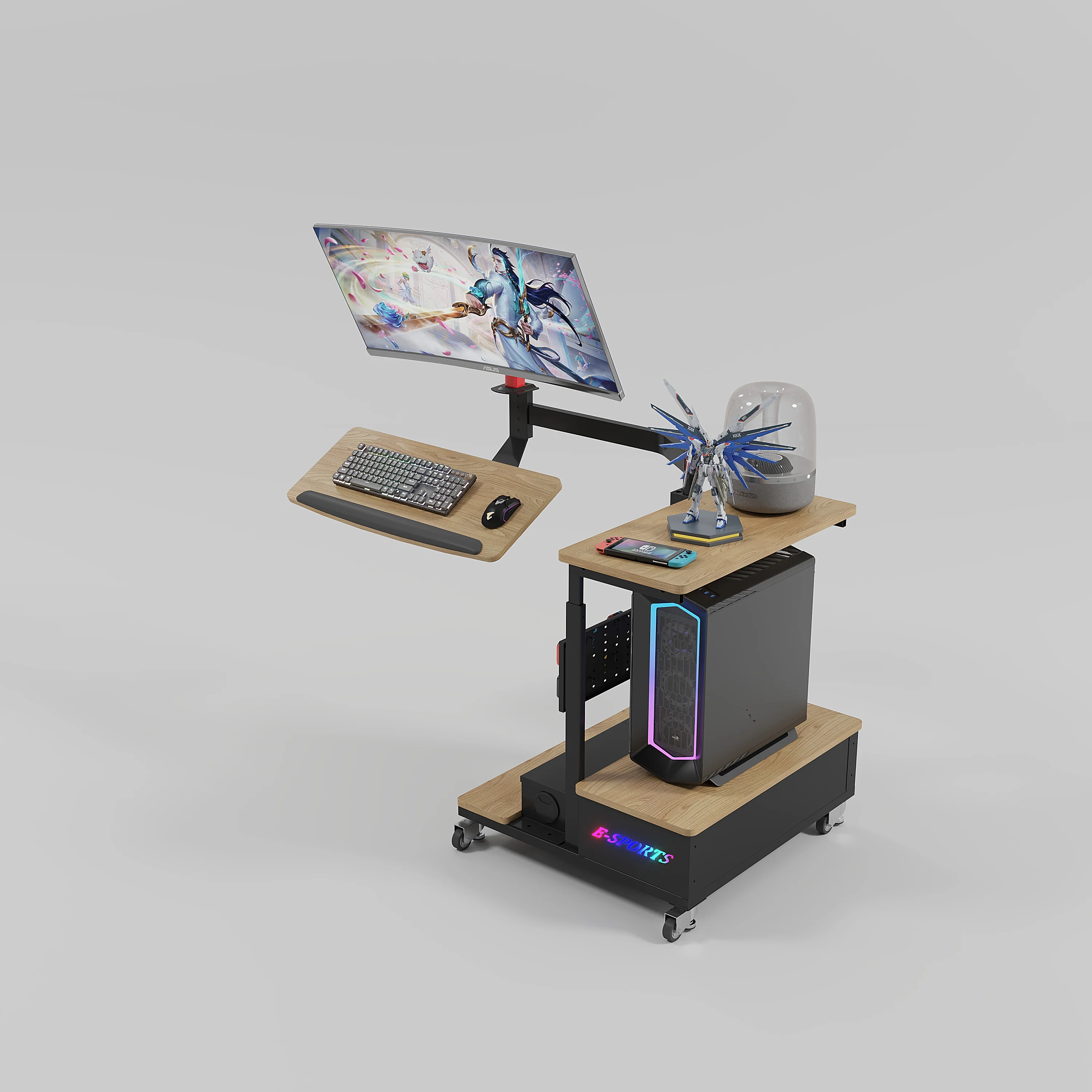 Wholesale High Quality Custom Steel Frame Thick Desktop Gaming Table Home Work Electronic Height Adjustable Desk