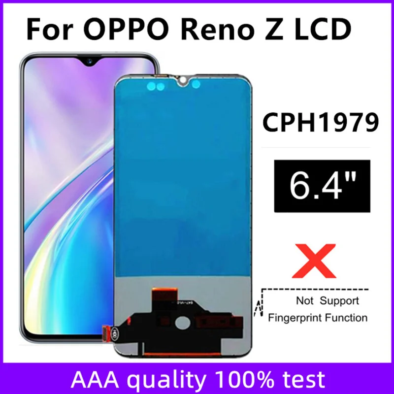 

6,4-дюймовый TFT ЖК-дисплей для OPPO Reno Z, ЖК-дисплей CPH1999, дигитайзер сенсорного экрана в сборе, замена для телефона, OPPO RenoZ LCD