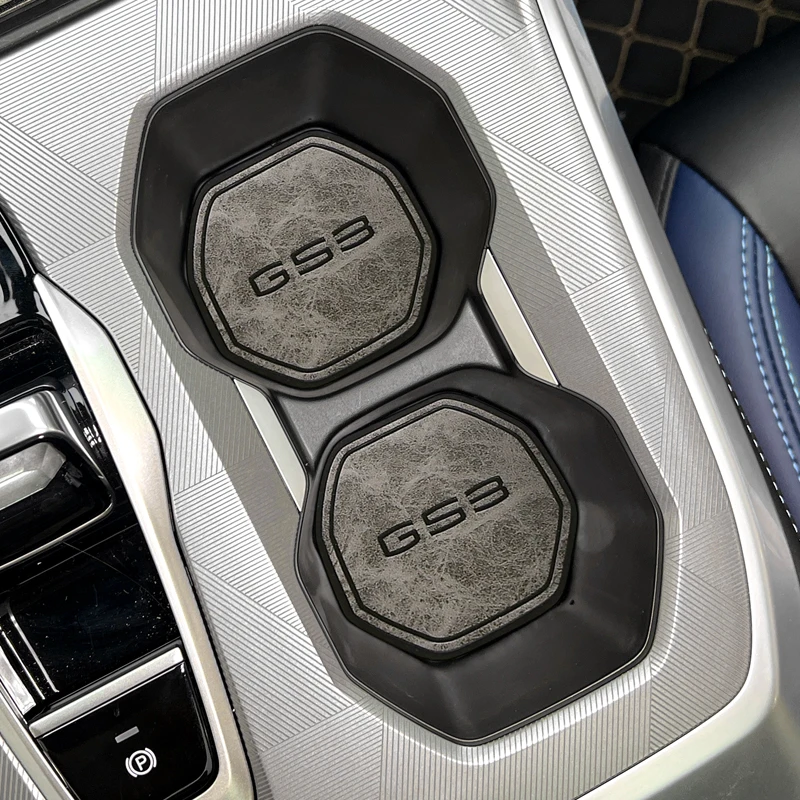 For GAC Trumpchi GS3 2023 Leather Center Console Inserts, Anti-Slip Cup Holder Mat Door Tray Liners Interior Accessories Set