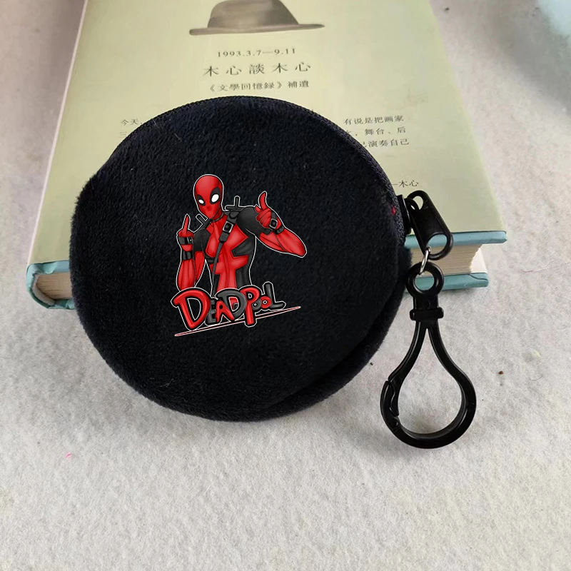 Deadpool Marvel Plush Coin Purse Portable Movie Cartoon Print Kids Childern Wallet Purse Teenage Coin Bank Card Storage Bag Gift