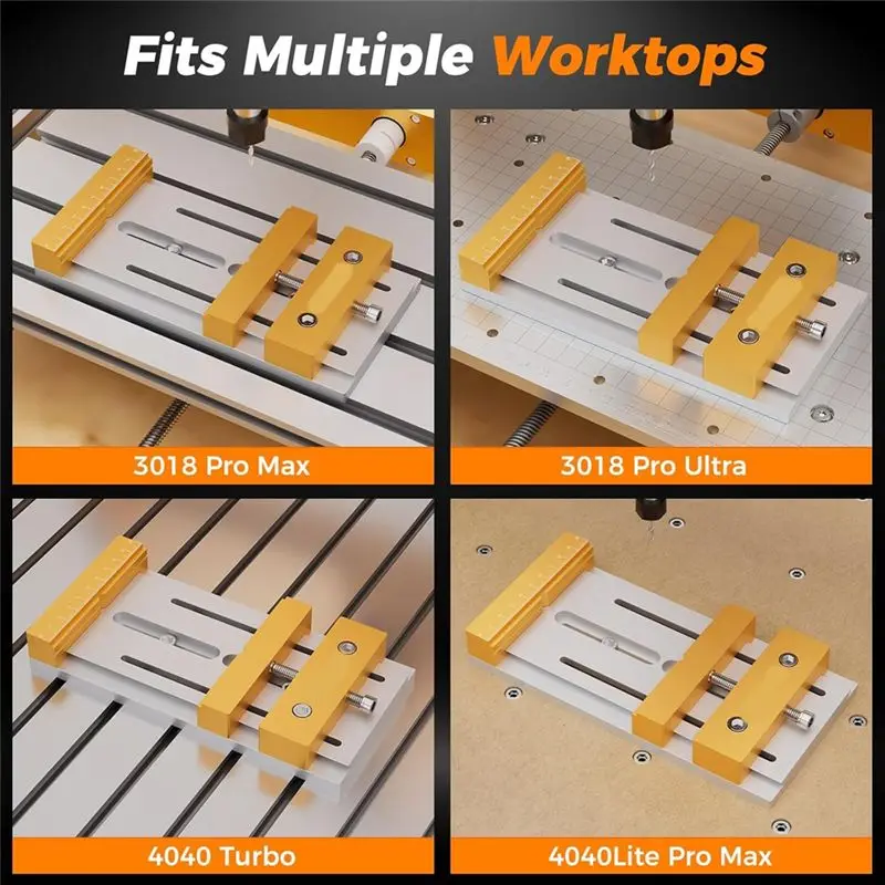 LLCS-For Desktop CNC Router Machines-7.87X3.94 Inch(20X10cm) CNC Vise Worktable 136Mm Clamping Range,For Woodworking
