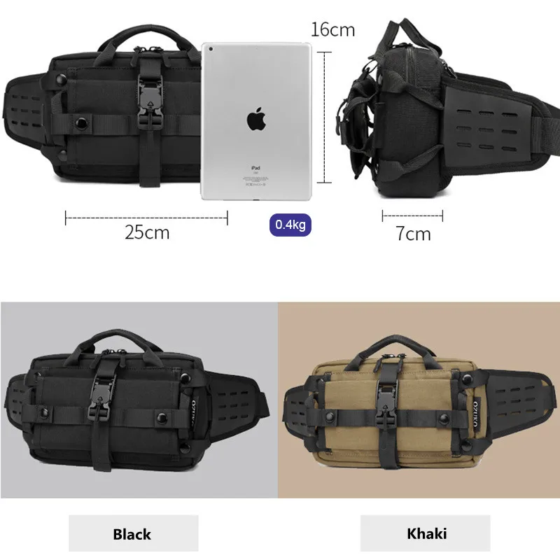 Imagem -06 - Ukf-bolsa de Cintura Masculina Tática Bolsa de Ombro Impermeável para Esportes ao ar Livre Edc Crossbody Bags para Caça Camping Caminhada