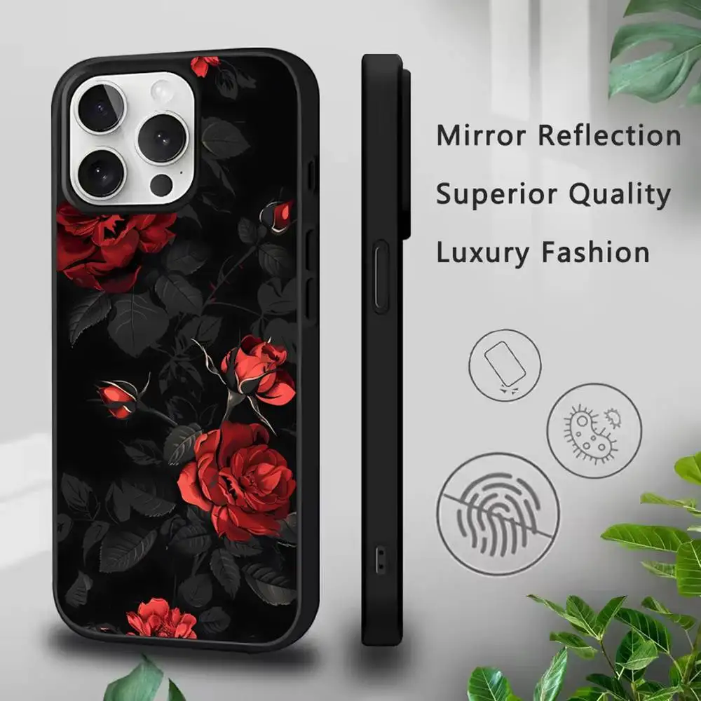 Чехол для телефона с розой и картиной маслом для IPhone 17,16,15, Pro, Max, Air, 14, Plus, 13,12,11, чехол Magesafe с беспроводной зарядкой