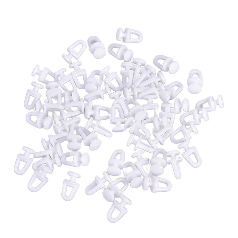 【F】60Pcs Plastic Rail Curtain Track Conveyor Hook Rollers Home Curtains Accessories