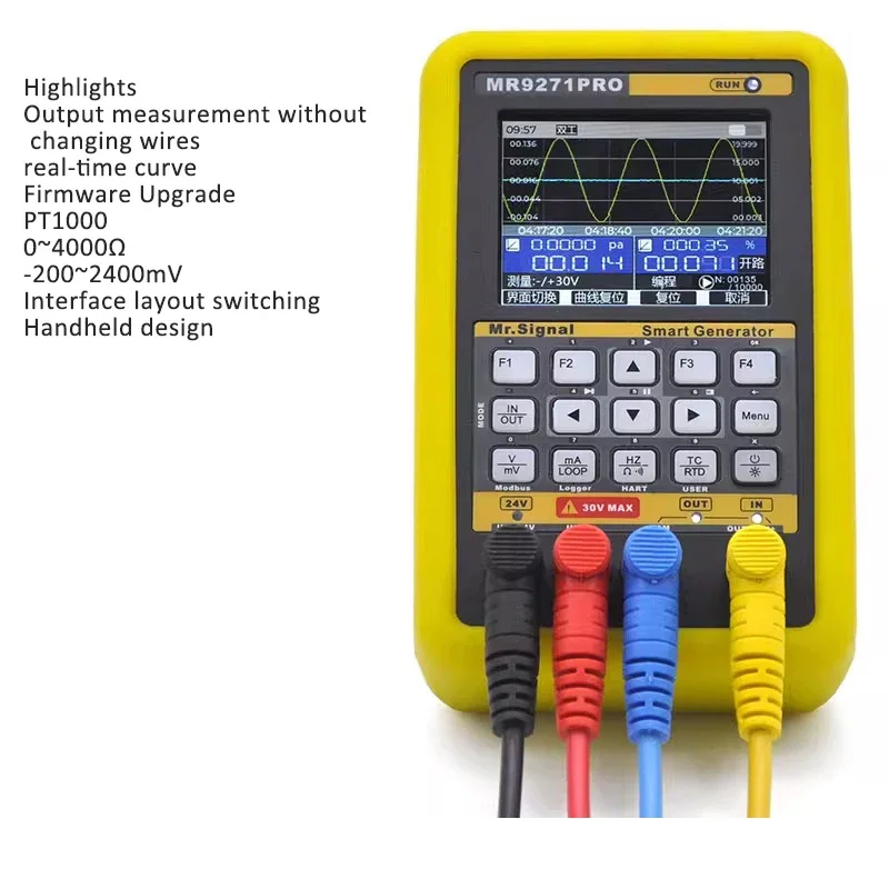 

MR9271PRO Hart Signal Generator 4-20mA Thermocouple Calibrator Paperless Recorder Modbus Debugging Hart Communicator