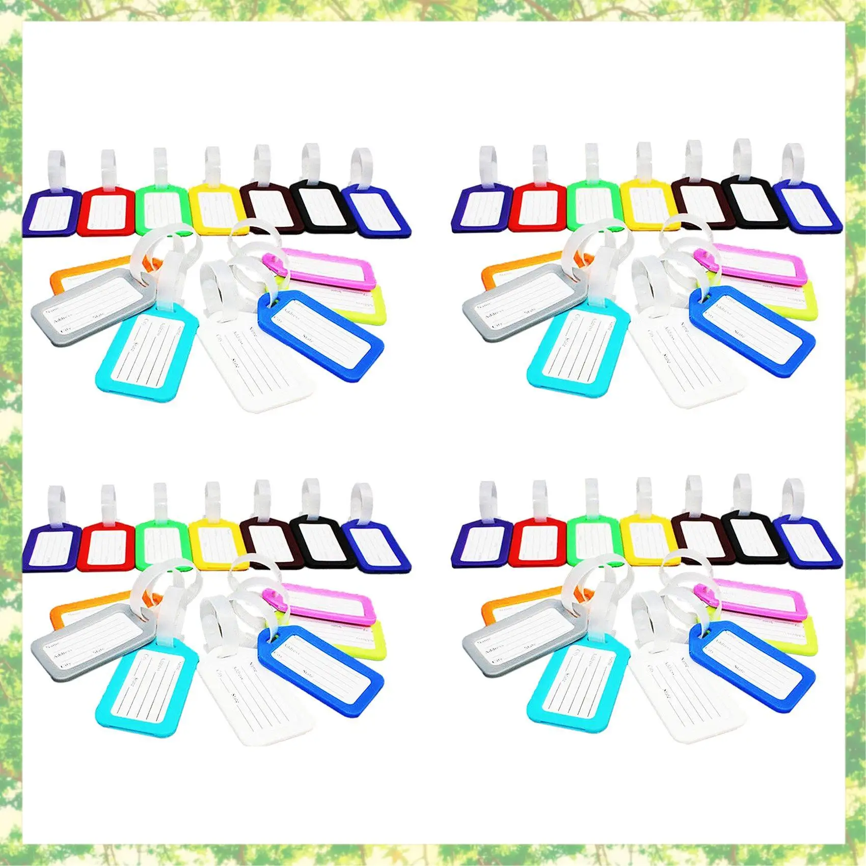 

T84C-40 Travel Luggage Bag Tag Plastic Suitcase Baggage Office Name Address ID Label