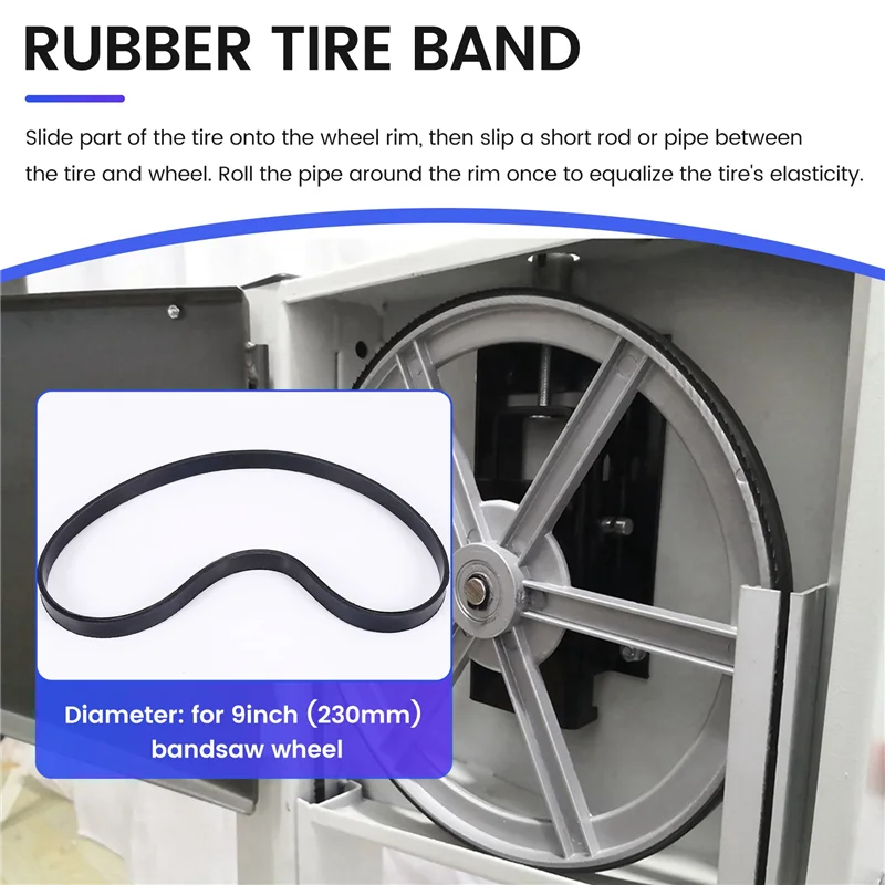 

A81M New 2 Pieces Band Saw Rubber Tire Band Woodworking Spare Parts For Band Saw Scroll Wheel