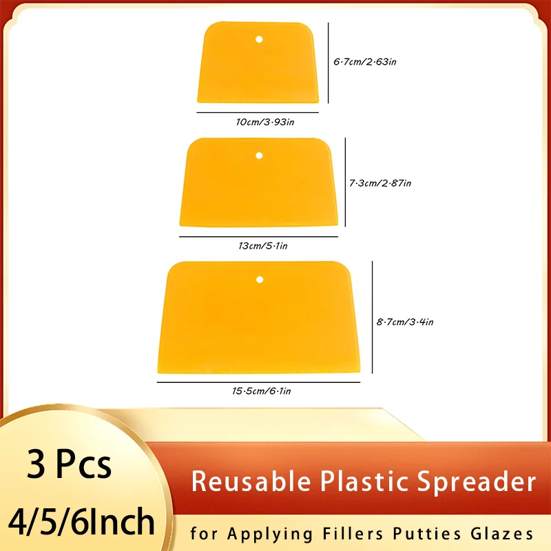3 Шт. Разбрасыватели шпатлевки для тела 4/5/6 дюймов Источник наполнителей для тела К Многоразовому пластиковому разбрасывателю для нанесения шпатлевок, глазури