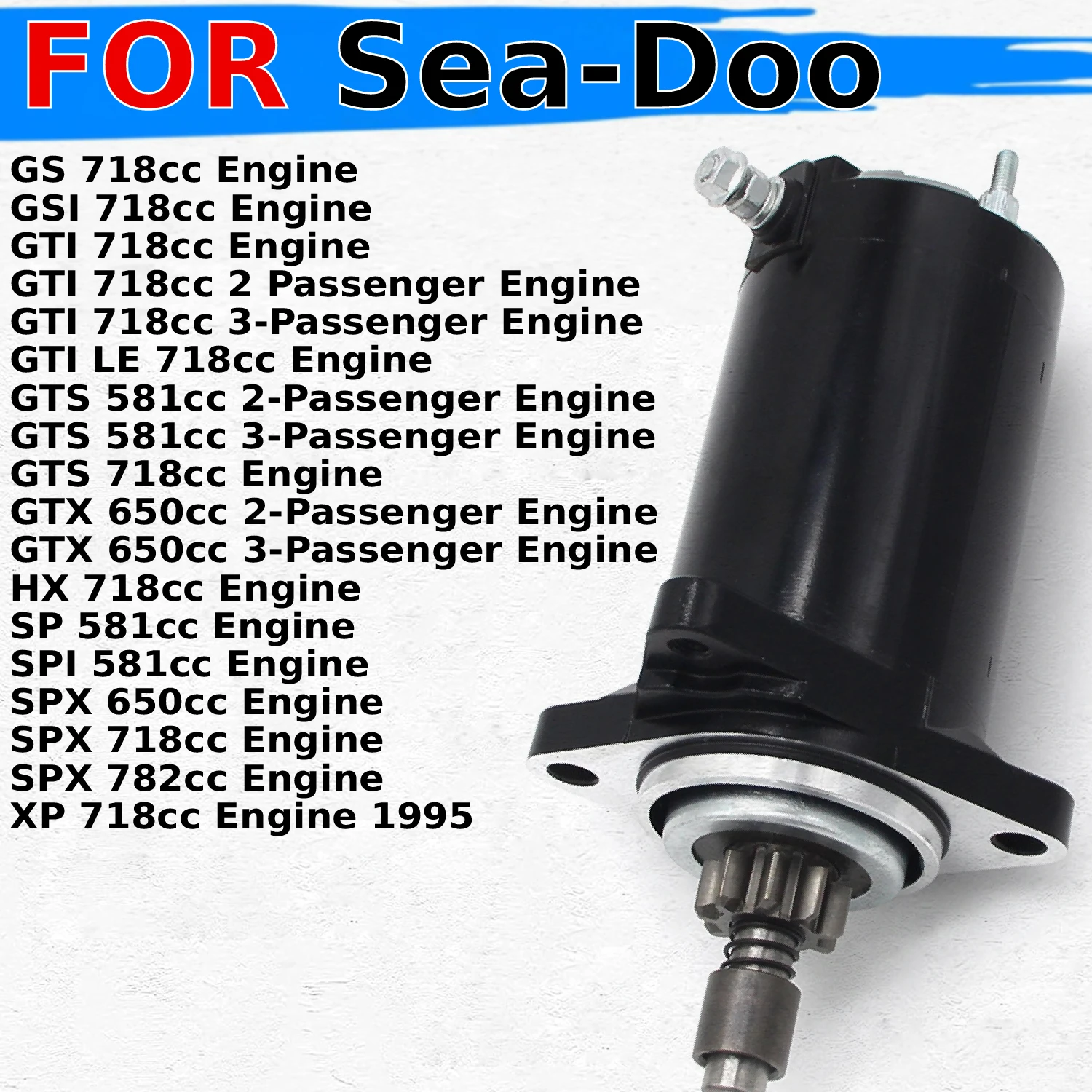 motorcycle Electric Starter Motor Starting For Sea-Doo GS GSI GTI 718cc Engine 2 Passenger 3-Passenger SP 581cc SPX 782cc