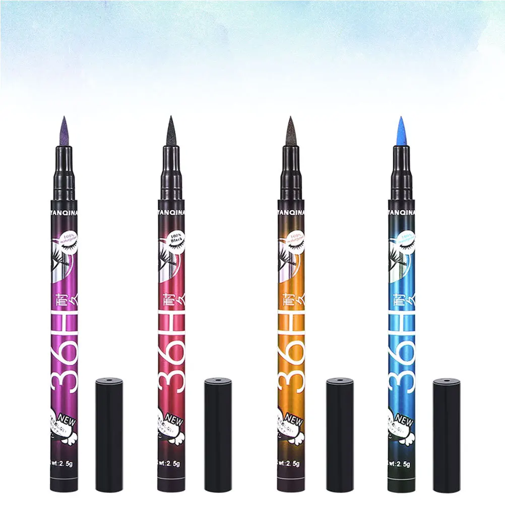 Niet-vlekkende blauwe waterdichte vloeibare eyeliner Fijne punt Gekleurde eyeliner Langdurig veegvast voor oogmake-up